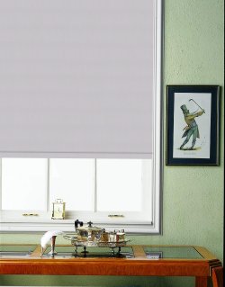 Budget II Custom Continuous Loop Roller Shade with Reminiscent No Light Blackout Fiberglass Fabric