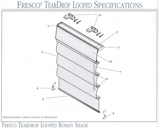graber, fresco, teardrop, loop, hobbled, roman shade, sonora