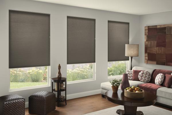 Graber Crystal Pleat Cellular Shade with Sanctuary 1/2" Double Cell Blackout Fabric